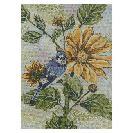 Набор для вышивания крестом Bucilla 45818 Sunflower Bluejay фото