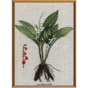 Набор для вышивания нитками Нова Слобода ЕМ-4024 Ботаника. Ландыш майский