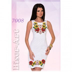 Платье женское без рукавов (габардин) Заготовка для вышивки бисером или нитками Biser-Art 7008ба-г