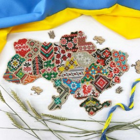 Карта України Набір для вишивання хрестиком VOLOSHKA VCB_001