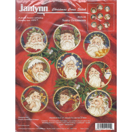Набір для вишивання Janlynn 125-55 Cristmas Santa Ornament фото