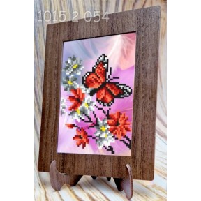 Бабочка на цветах Схема с рамкой для вышивки бисером Biser-Art 10152054ба