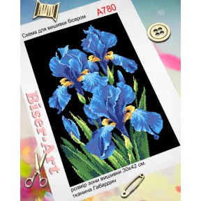 Синие ирисы Схема для вышивки бисером Biser-Art A780ба