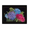 Hydrangea & Rose Black Aida Набір для вишивки хрестиком Thea Gouverneur gouverneur_442.05