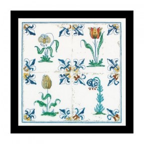 Antique Tiles. Flowers Linen Набір для вишивання хрестиком Thea Gouverneur gouverneur_485