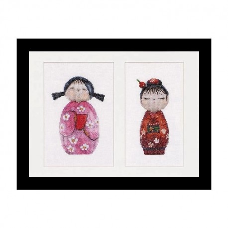 Kokeshi Dolls Linen Набір для вишивання хрестиком Thea Gouverneur gouverneur_547