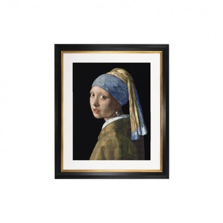 Girl with a Pearl Earring Black Aida Набор для вышивки крестом Thea Gouverneur gouverneur_582.05