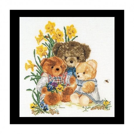 Teddy Bears Aida Набор для вышивки крестом Thea Gouverneur gouverneur_2048A