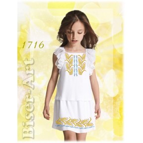 Платье детское без рукавов (лён) Заготовка для вышивки бисером или нитками Biser-Art 1716ба-л