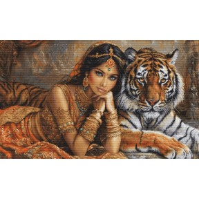 Индийская принцесса и королевский тигр Набор для вышивки крестом Luca-S BU5060