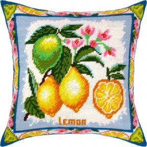 Лимони Набір для вишивки подушки Чарівниця V-432