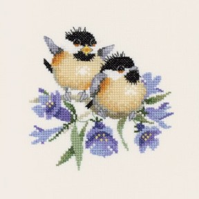 Маленькие птички на колокольчиках Схема для вышивания крестом Heritage Crafts HC776