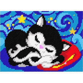 Кошачьи сны Набор для вышивания по канве с рисунком Quick Tapestry TD-39