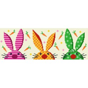 Пасхальные кролики Набор для вышивания по канве с рисунком Quick Tapestry TS-82