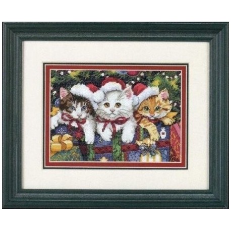 Набор для вышивки крестом Dimensions 08750 Meowy Christmas/Кошачье Рождество
