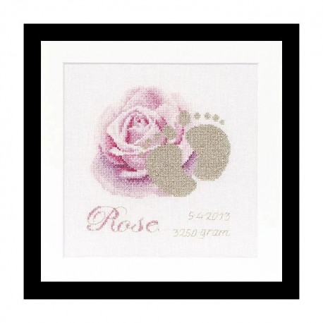 Birth Sampler Rose Linen Набор для вышивки крестом Thea Gouverneur gouverneur_508