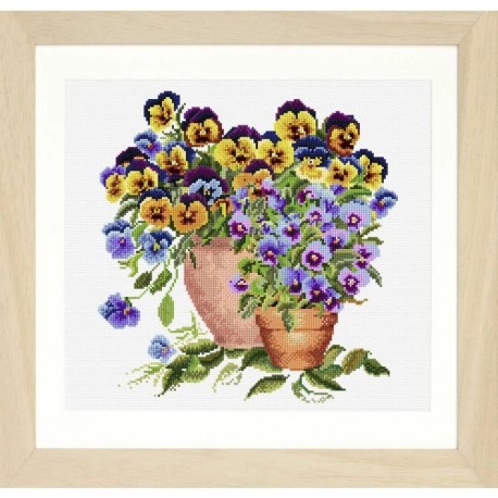 Potted Pansies Aida Набор для вышивки крестом Thea Gouverneur gouverneur_601A