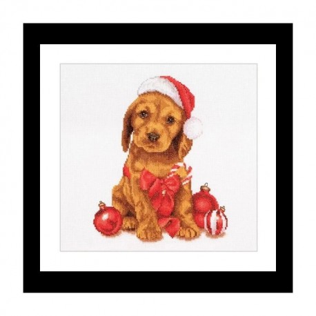 Christmas Puppy Aida Набор для вышивки крестом Thea Gouverneur gouverneur_730A