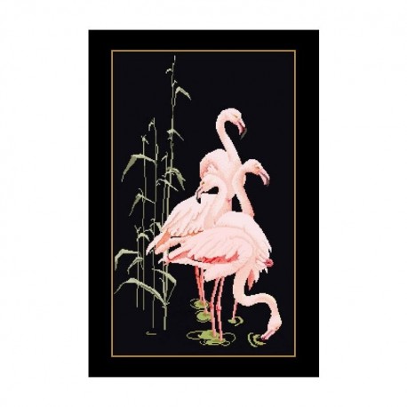 Flamingo Black Aida Набір для вишивання хрестиком Thea Gouverneur gouverneur_1070.05