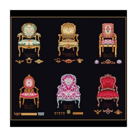 Six Chairs Black Aida Набір для вишивання хрестиком Thea Gouverneur gouverneur_3068.05