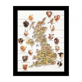 Sheep Map Of Great Britain Aida Набір для вишивання хрестиком Thea Gouverneur gouverneur_1076A