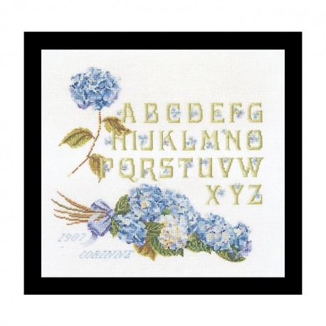 Hydrangea Alphabet Linen Набір для вишивання хрестиком Thea Gouverneur gouverneur_2088