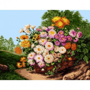 Набір для вишивання гобелен Goblenset G858 Кошик із квітами
