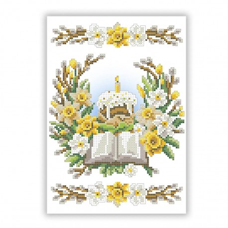 Рушник до Великодня на кошик (дитячий) Заготовка для вишивки бісером Virena РКМ_063