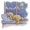 Спящий медведь Набор для вышивания крестом с печатной схемой на ткани Joy Sunday DA776