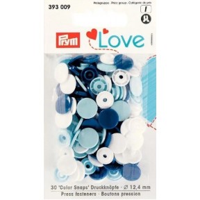 Кнопки Color Snaps PrymLove, голубой/синий/белый., 12 мм, Prym 393009