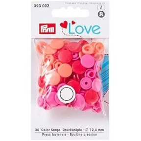 Кнопки Color Snaps Prym Love, красный/розовый/оранжевый., 12 мм, Prym 393002