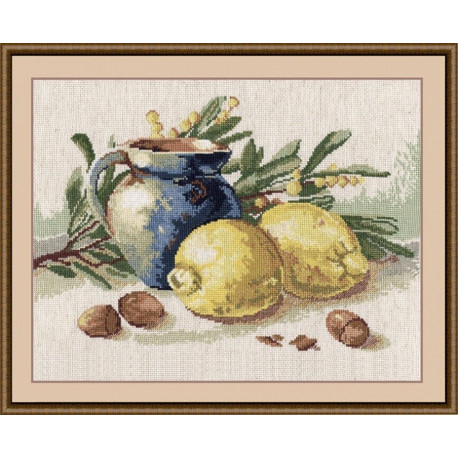 Набір для вишивки хрестиком Овен 617 Натюрморт з лимонами фото