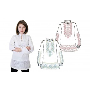 Жіноча сорочка під вишивку, біла, довгий рукав, 874-18/09 розмір 54