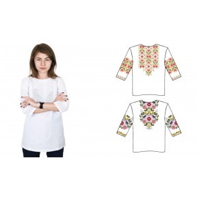 Жіноча сорочка під вишивку, біла, рукав 3/4, 875-18/09 розмір 50