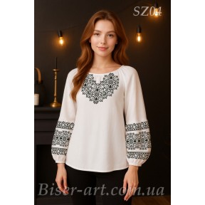 Жіноча вишиванка (льон) Заготовка для вишивки бісером або нитками Biser-Art SZ04ба-л