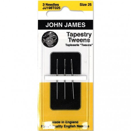 Tapestry Tweens/Cross Stitch №25 (3шт) Набор гобеленовых игл John James JJ198T25