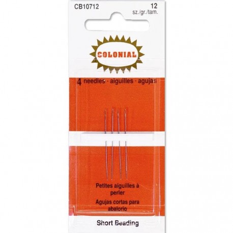 Beading №12 (4шт) Набір коротких бісерних голок Colonial Needle CB10712