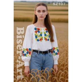 Женская вышиванка (лён) Заготовка для вышивки бисером или нитками Biser-Art SZ107ба-л