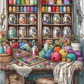ПРЕДЗАКАЗ Швейная комната. Sewing Room Набор для вышивания крестом AVA P022