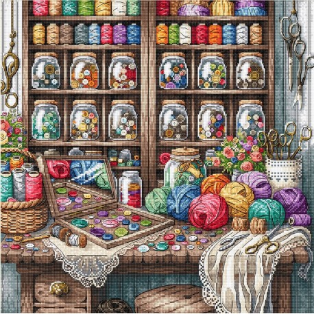 Швейная комната. Sewing Room Набор для вышивания крестом AVA P022