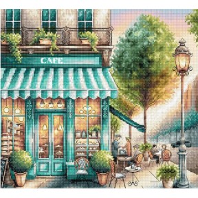 ПЕРЕДЗАМОВЛЕННЯ Кафе у місті. A Coffee in Town Набір для вишивання хрестиком AVA P026