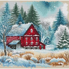 ПЕРЕДЗАМОВЛЕННЯ Міні-версія, червона хатина. MINI, The Red Cabin Набір для вишивання хрестиком AVA P064