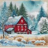 Міні-версія, червона хатина. MINI, The Red Cabin Набір для вишивання хрестиком AVA P064