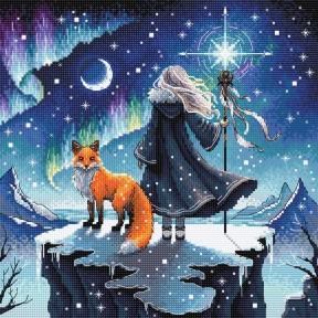 ПРЕДЗАКАЗ Волшебство Авроры и её лиса. Sorceress of the Auroras and her Fox Набор для вышивания крестом AVA P069