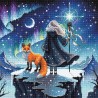 Волшебство Авроры и её лиса. Sorceress of the Auroras and her Fox Набор для вышивания крестом AVA P069