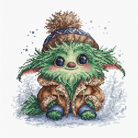 Маленький зелений монстр. Little Green Monster Набір для вишивання хрестиком AVA P079