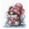 Маленька мишка у зимовій шапці. Little mouse with winter hat Набір для вишивання хрестиком AVA P073