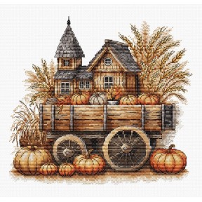 ПРЕДЗАКАЗ Осенняя тележка. Autumn Cart Набор для вышивания крестом AVA P078