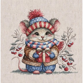 ПЕРЕДЗАМОВЛЕННЯ Маленька мишка з шарфом. Little Mouse with Scarf Набір для вишивання хрестиком AVA P095