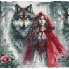 Девушка и волк-хранитель. The Young Girl and the Guardian Wolf Набор для вышивания крестом AVA P083